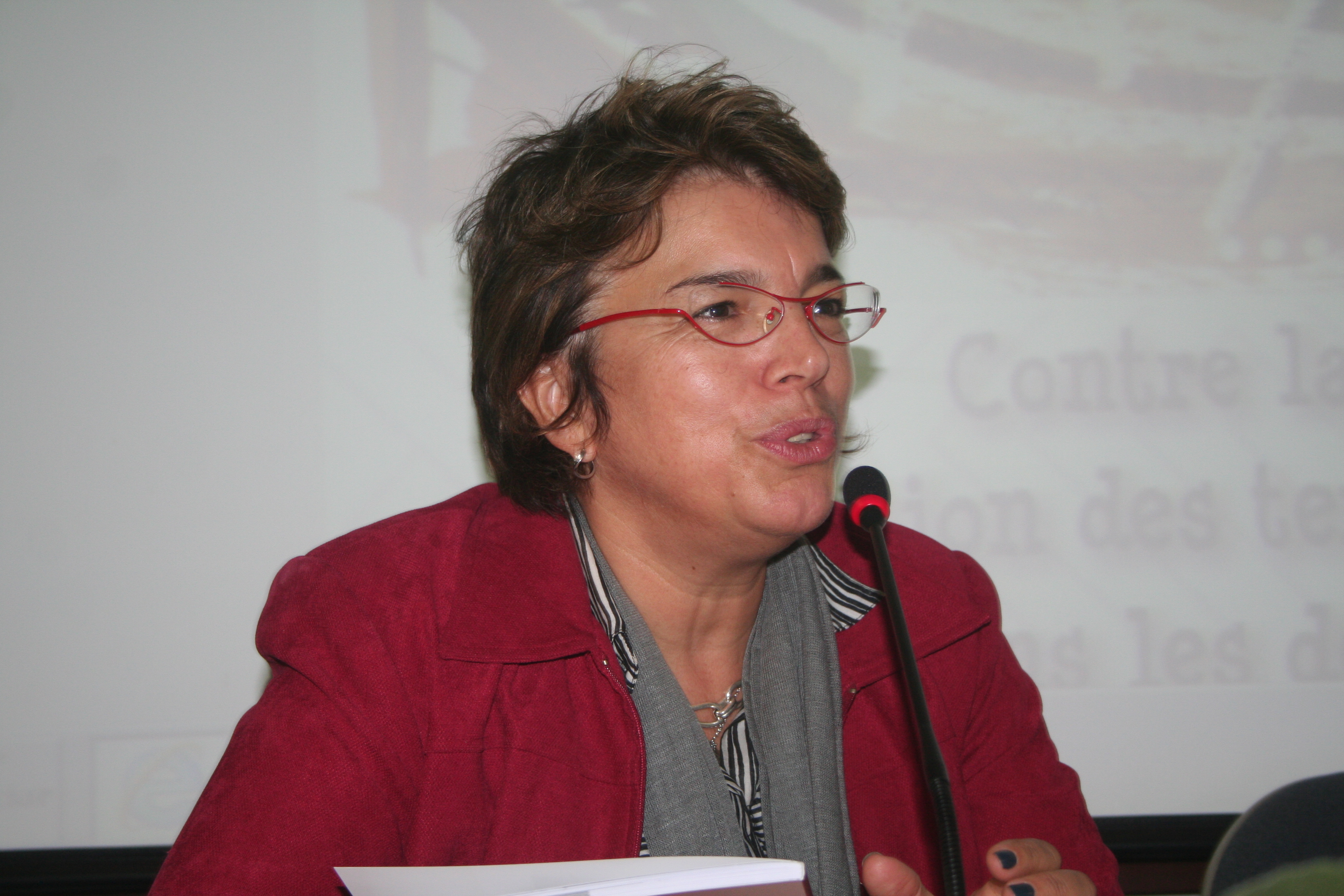 A desembargadora Dora Martins, da AJD, durante lançamento da campanha